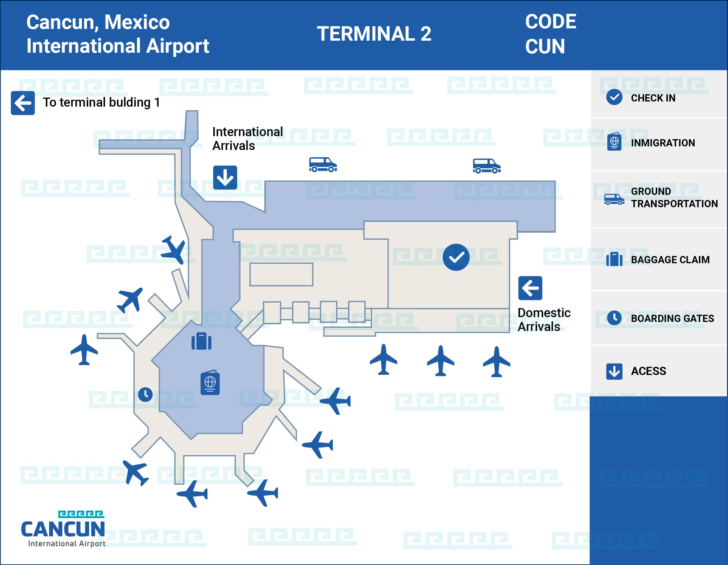 Cancun Airport Map Find airport terminals easily Cancun Airport